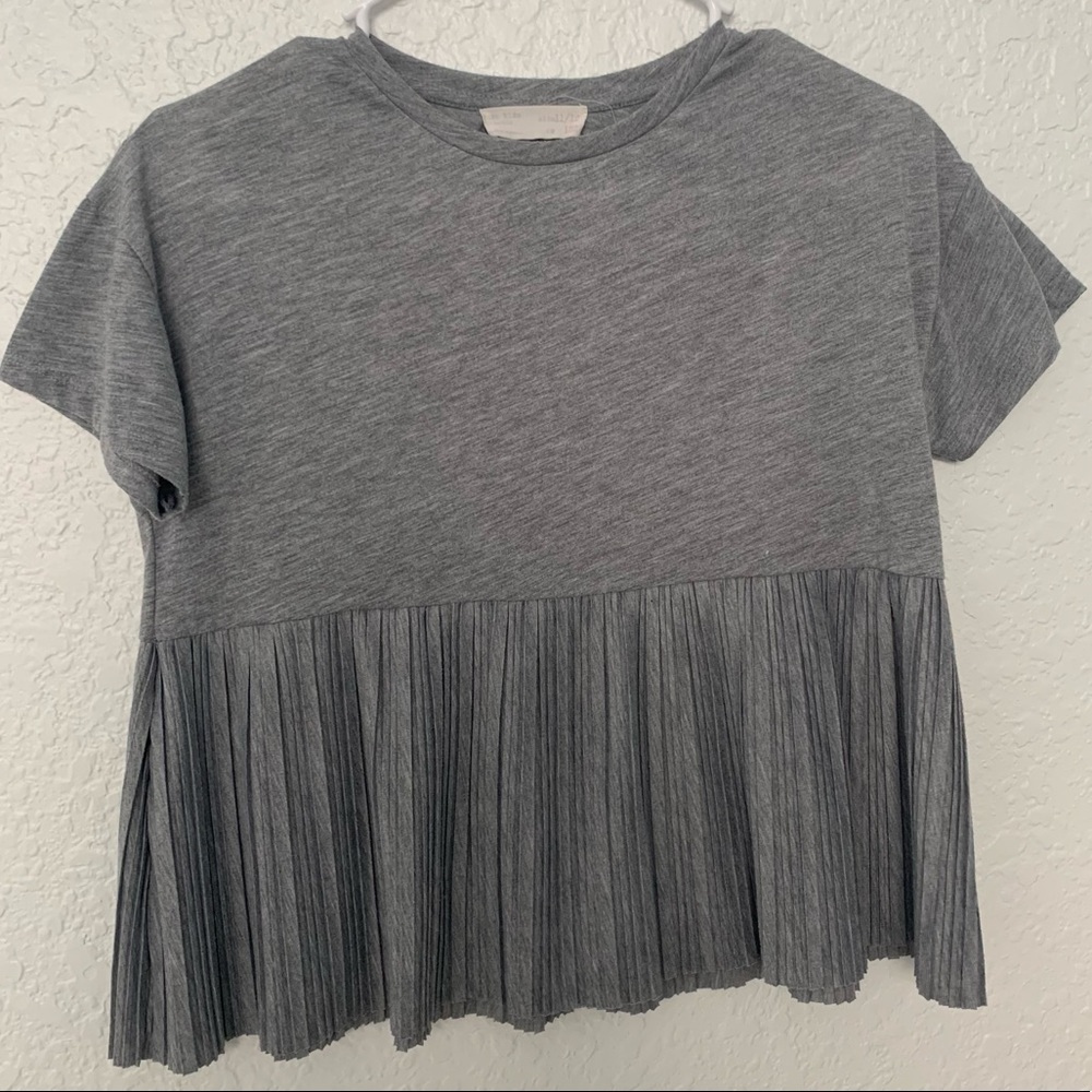 ZARA KIDS GREY CROP TOP BLOUSE